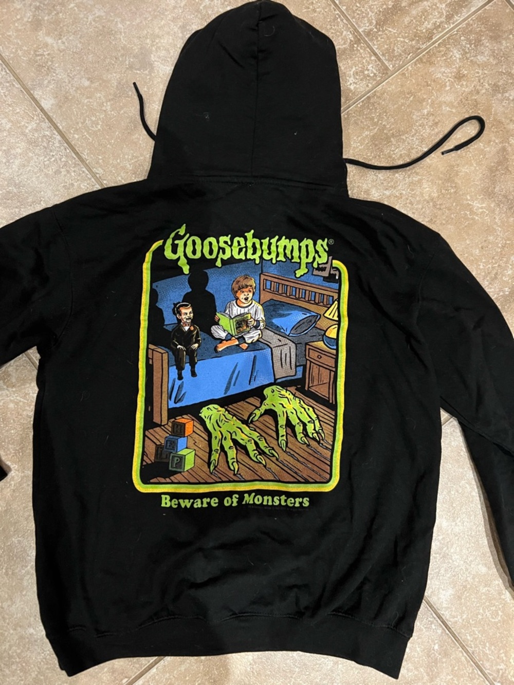 Goosebumps Black Graphic Hoodie - Beware of Monsters